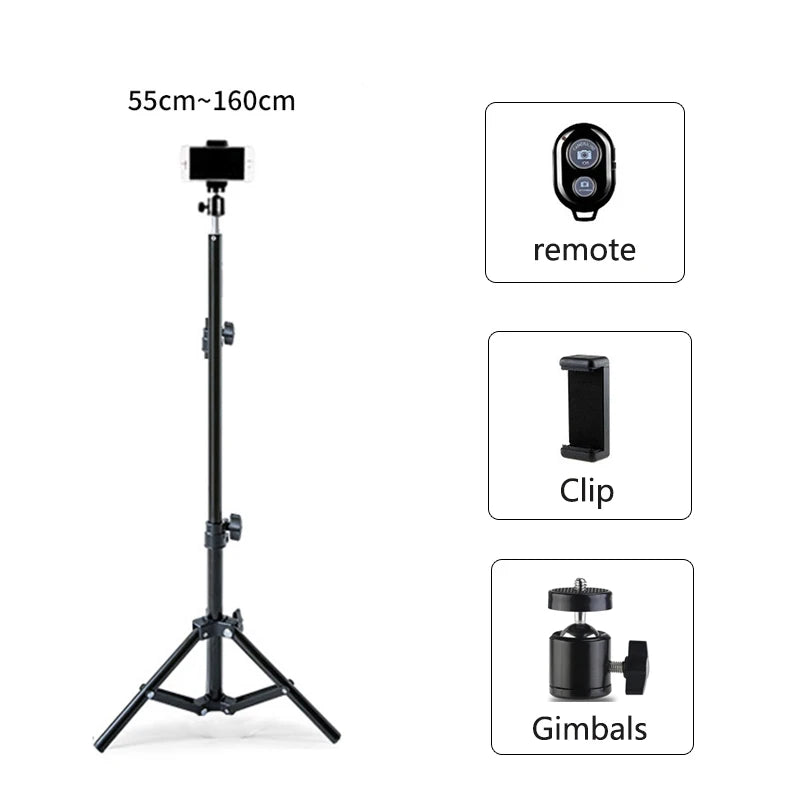 210Cm Tripod for Mobile Phone Tripe for Mobile Smartphone Tripod for Phone Cellular Tripodes for Camera Iphone Xiaomi Cell Phone